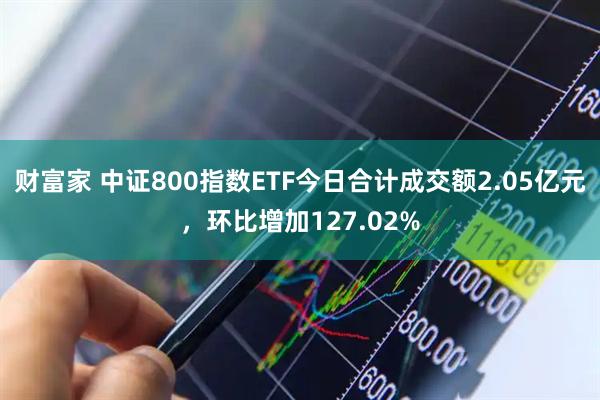 财富家 中证800指数ETF今日合计成交额2.05亿元，环比增加127.02%